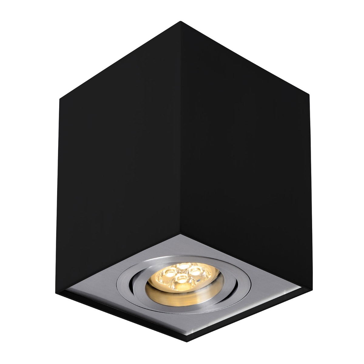 LED Spot GU10 fitting Opbouw kantelbaar Zwart IP20 Vierkant