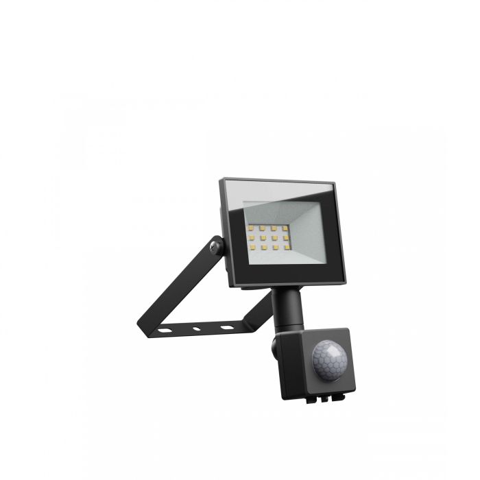 LED Schijnwerper 10W 75 lm/W IP44 IK07 – met bewegingssensor – zwart