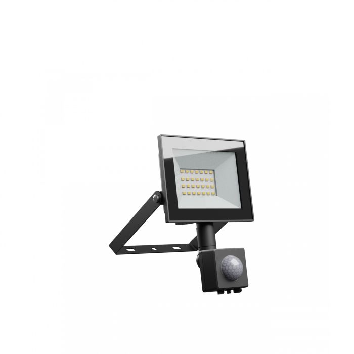 LED Schijnwerper 20W 82 lm/W IP44 IK07 – met bewegingssensor – zwart