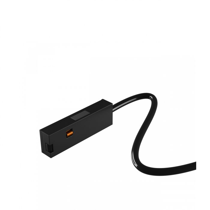Voedingsaansluiting voor smalle rail 48V 200 mm kabel Zwart