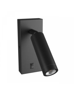 Wandspot GU10 (MR11) met schakelaar – IP20 – zwart