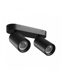 Opbouwspot GU10 2-voudig – zwart – IP20 – 220×70×135 mm – zonder lichtbron