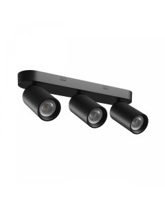 Opbouwspot GU10 3-voudig – zwart – IP20 – 350×70×135 mm – zonder lichtbron
