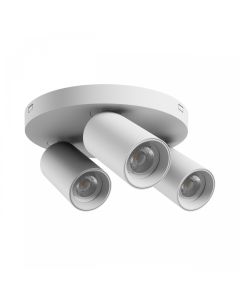 Opbouwspot GU10 3-voudig – rond – wit – IP20 – 220×134 mm – zonder lichtbron