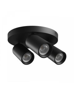 Opbouwspot GU10 3-voudig – rond – zwart – IP20 – 220×134 mm – zonder lichtbron