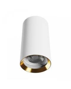 Opbouwspot GU10 – rond – wit/goud – IP20 – 55×100 mm – zonder lichtbron