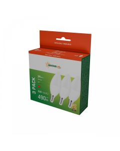 LED E14 kaarslamp 3-pack 6W K3000 490lm