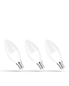 LED E14 kaarslamp 3-pack 6W K3000 490lm
