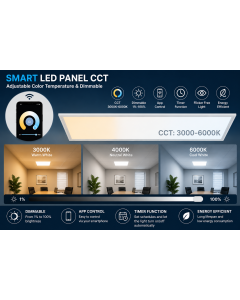 LED Paneel 120x30 cm | 40W | Smart WiFi | CCT Dimbaar | 3000K-6000K | CRI90 | Flikkervrij