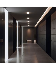 LED-downlight vierkant 12W IP54 wit met geïntegreerde driver