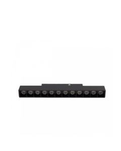 LED rasterarmatuur voor rail 12W K2700 48V 220 mm Zwart