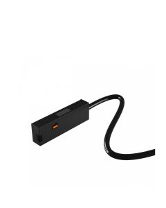 Voedingsaansluiting voor smalle rail 48V 200 mm kabel Zwart