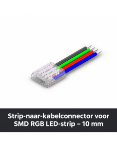 Strip-naar-kabelconnector voor SMD RGB LED-strip – 10 mm