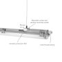 LED TL Armatuur 150cm Grijs 1x T8 G13 IP65 – foto 7