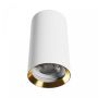 Opbouwspot GU10 – rond – wit/goud – IP20 – 55×100 mm – zonder lichtbron