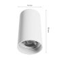Opbouwspot GU10 – rond – wit – IP20 – 55×100 mm – zonder lichtbron – foto 5