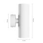 Wandlamp GU10 2-voudig – rond – wit – IP20 – 55×160×90 mm – zonder lichtbron – foto 6
