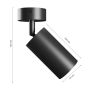 Wandlamp GU10 – rond – zwart – IP20 – 55×100×165 mm – zonder lichtbron – foto 5