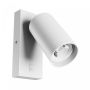 Wandlamp GU10 – rond – wit – met schakelaar – IP20 – 55×100 mm – zonder lichtbron