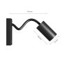 Wandlamp GU10 – flexibele arm – rond – zwart – met schakelaar – IP20 – 55×100×410 mm – zonder lichtbron – foto 5