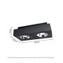 Opbouwspot AR111 GU10 2-voudig – rechthoekig – zwart – kantelbaar – IP20 – 293×145×85 mm – zonder lichtbron – foto 2