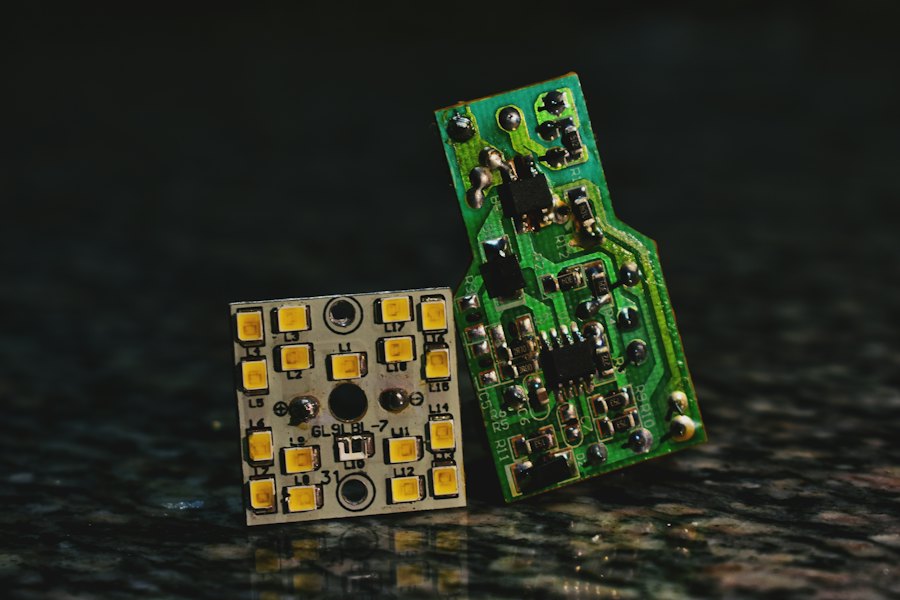 LED-printplaat met SMD-LEDs en elektronische componenten