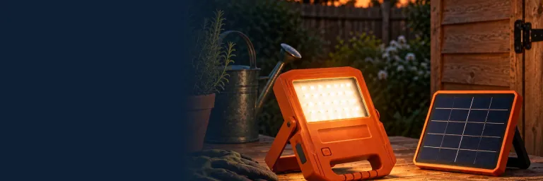 Solar LED bouwlamp met zonnepaneel